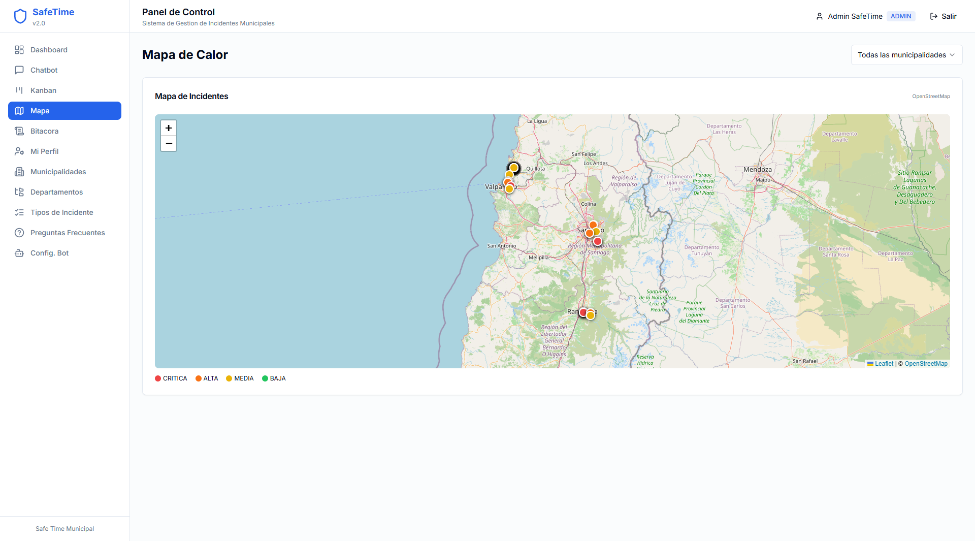 Mapa SafeTime